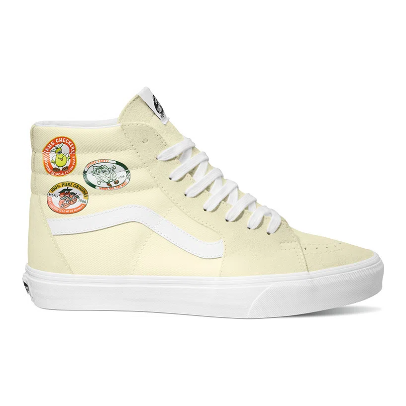 Bright yellow high top vans shop