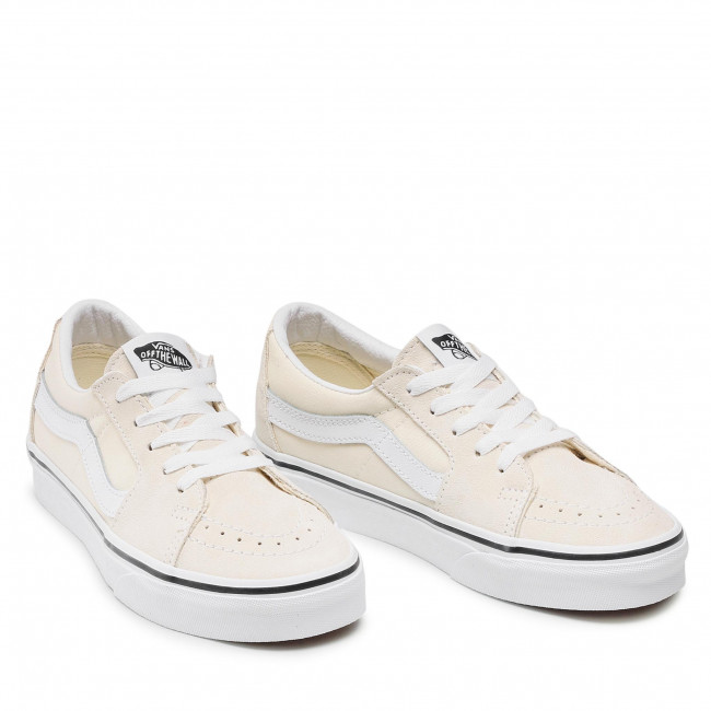 Vans Unisex Sk8 Low Plimsolls Shoes - Classic White / True White Just For Sports