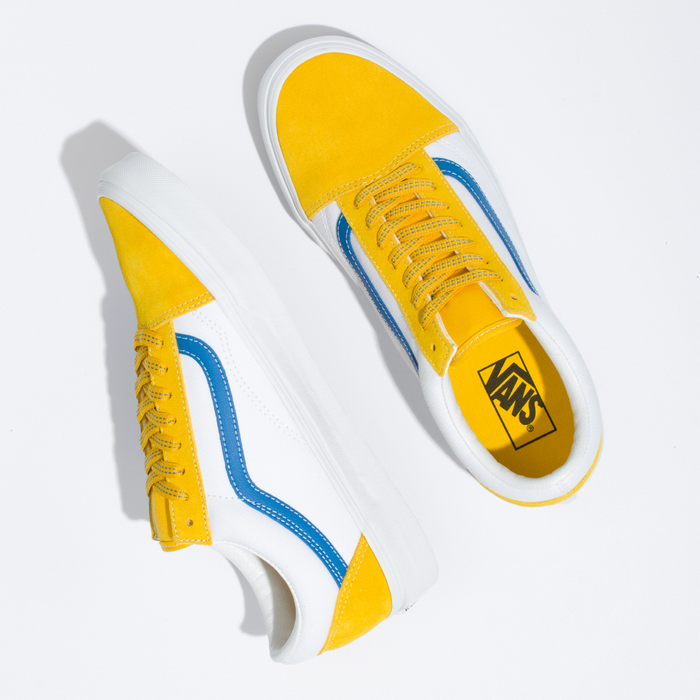 fusion campingvogn forpligtelse Vans Unisex Sports Pop Old Skool Shoes - White / Yellow / Blue — Just For  Sports