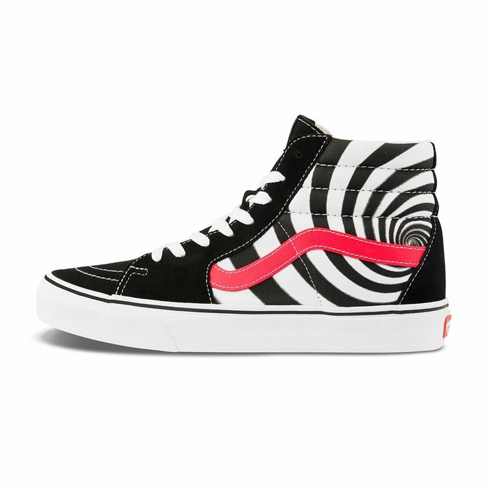 Vans Unisex Swirl Sk8 Hi Shoes - Black / Fiery Coral Just For Sports