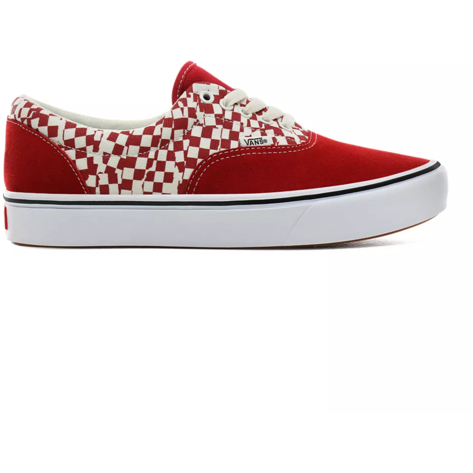 Vans Unisex Tear Check Comfycush Era Shoes Racing Red True White