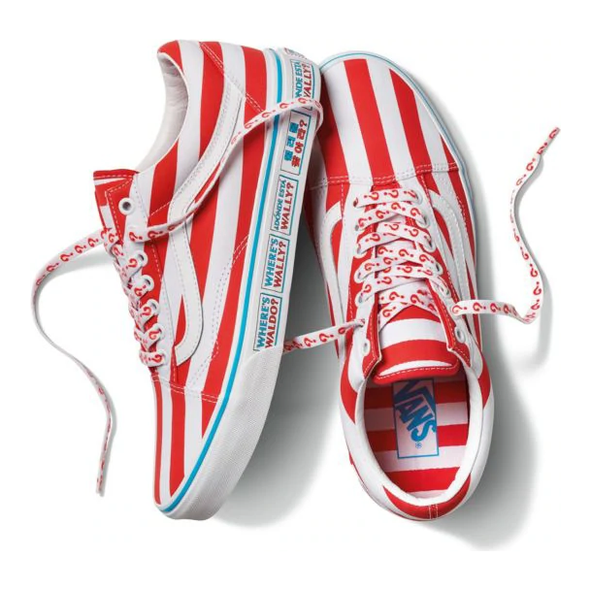 Vans Unisex Wheres Valdo Old Skool Shoes - White / Red Just For Sports