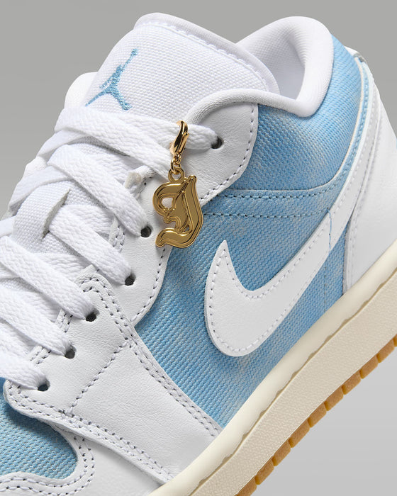 Nike Women's Air Jordan 1 Low Se Shoes - Worn Blue / White / Gum Light Brown / Sail - Just For Sports