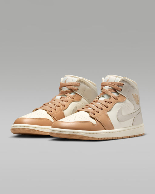 Nike Women's Air Jordan 1 Mid Shoes - Pale Ivory / Hemp / Sail / Light Orewood Brown - Just For Sports
