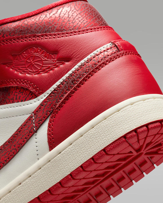 Nike Women's Air Jordan 1 Mid Se Shoes - Sail / Team Red / Varsity Red - Just For Sports