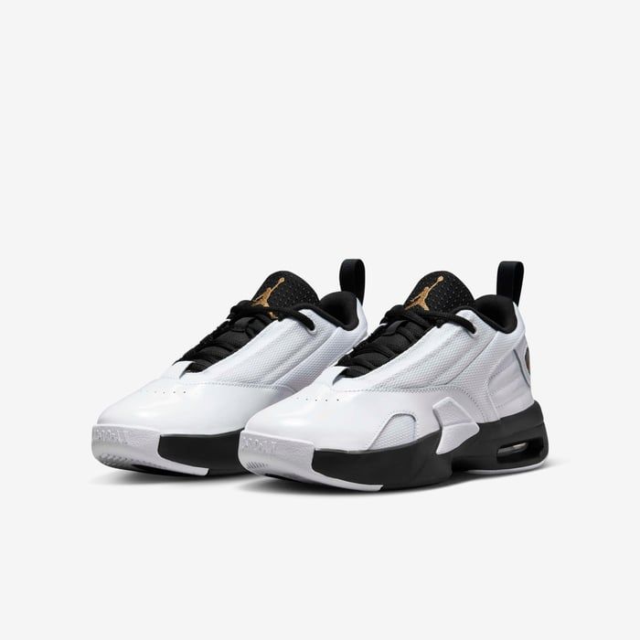 Nike Kid's Jordan Max Aura 6 Shoes - White / Black / Metallic Gold