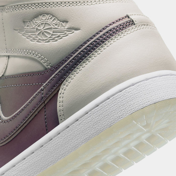 Nike Men's Jordan 1 Mid Se Phantom Iridescent Shoes - Phantom / White - Just For Sports