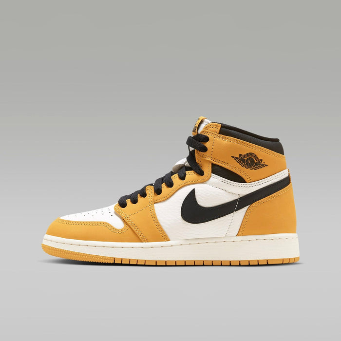 Nike Kid's Air Jordan High OG Shoes Yellow Ochre Sail