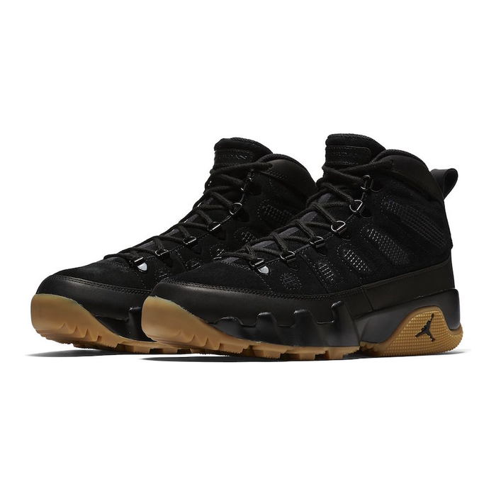 Nike Men's Air Jordan Retro 9 NRG Boot Shoes - Black / Light Gum