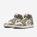 Nike Women's Air Jordan 1 Mid Se Shoes - Sea Glass / Oil Green / Metallic Silver - Just For Sports