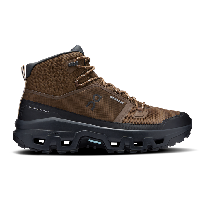 On Running Men's Cloudrock Mid Waterproof Shoes - Earth / Black