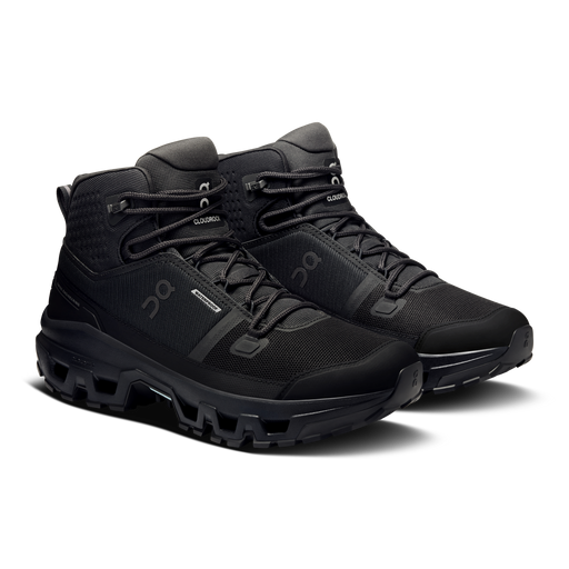 On Running Men's Cloudrock Mid Waterproof Shoes - Black / Black - Just For Sports