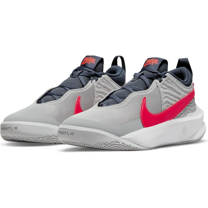 Nike Kid's Team Hustle D 10 Shoes - Grey / Red