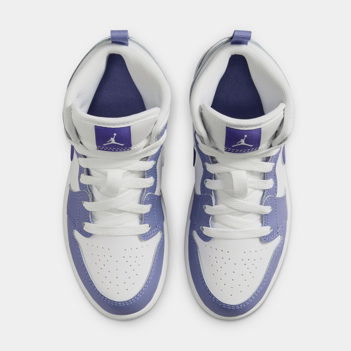 Nike Kids' Air Jordan 1 Mid Shoes - Dusty Amethyst / White / Court Purple - Just For Sports