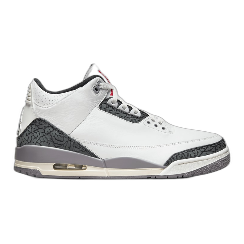 Nike Air Jordan 3 レトロ Nike Men's Jordan 3 Retro Shoes - Summit White / Fire Red / Cement