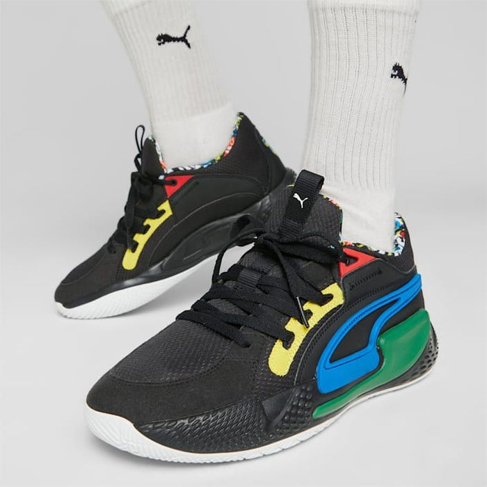 Puma Men's Court Rider Chaos Trash Talk Shoes - Black / Yellow / Green / Blue / White