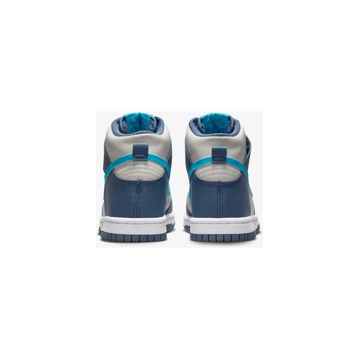 Nike Kid's Dunk High Shoes - Light Bone / Diffused Blue / White / Blue Lightning