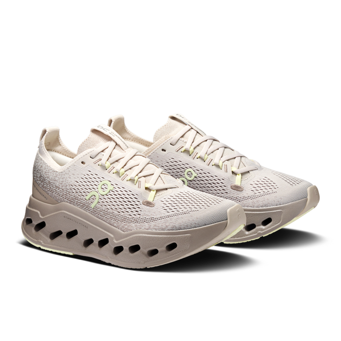 On Running Women's Cloudsurfer Max Shoes - Pelican / Limelight