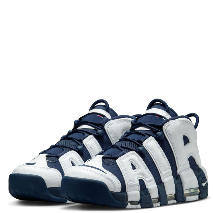 Nike Men's Air More Uptempo 96 Shoes - White / Midnight Navy / Metallic Gold