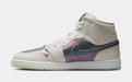 Nike Men's Jordan 1 Mid Se Phantom Iridescent Shoes - Phantom / White - Just For Sports