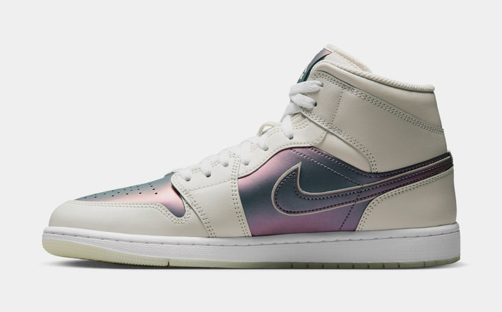 Nike Men's Jordan 1 Mid Se Phantom Iridescent Shoes - Phantom / White - Just For Sports