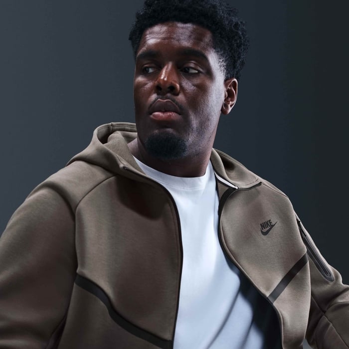 Nike Men's Tech Fleece Windrunner Fz Jacket - Cave Stone / Black - Just For Sports