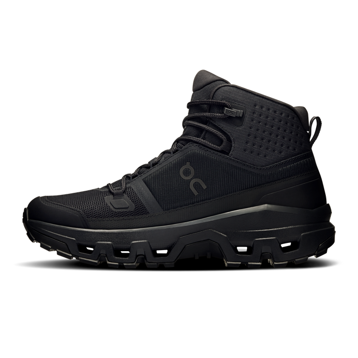 On Running Women's Cloudrock Mid Waterproof Shoes - Black / Black