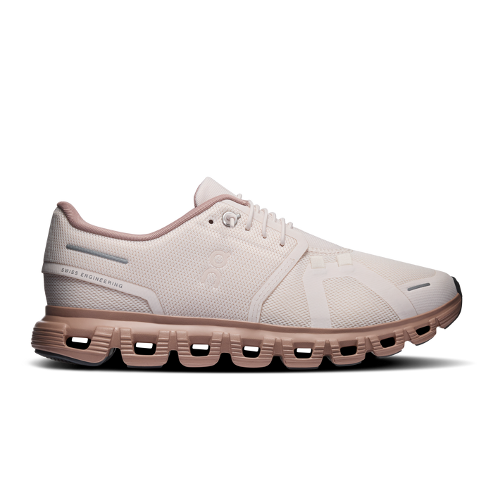 On Running Women's Cloud 6 Shoes - Oyster / Biscuit - Just For Sports
