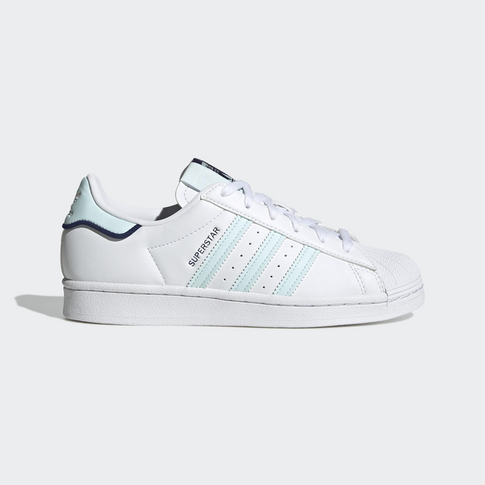 Adidas Women's Superstar Shoes - White / Almost Blue Adidas Women's Superstar Shoes - White / Almost Blue