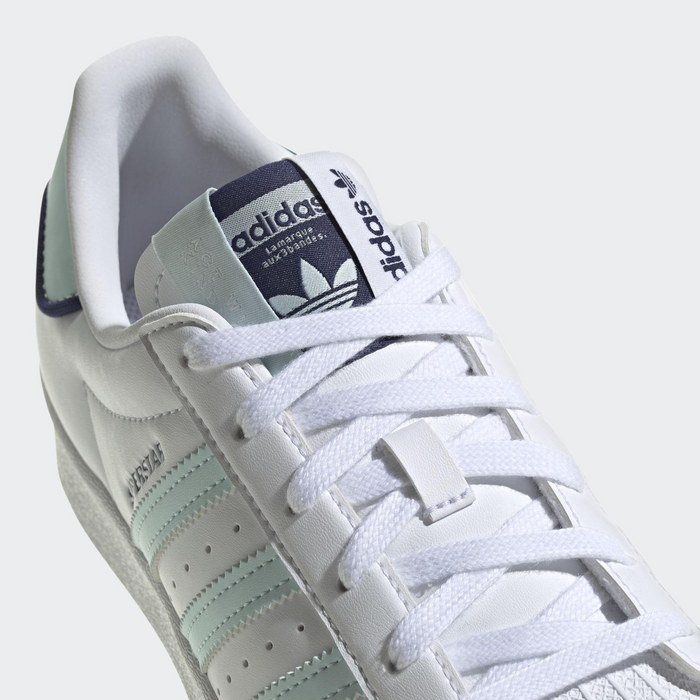 Adidas Women's Superstar Shoes - White / Almost Blue Just For Sports Adidas Women's Superstar Shoes - White / Almost Blue Just For Sports