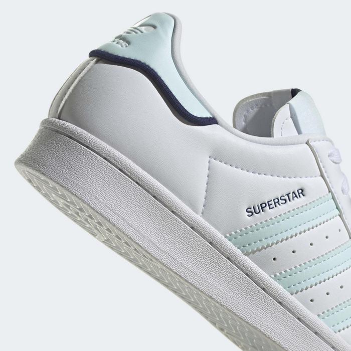Adidas superstar womens blue and white shop
