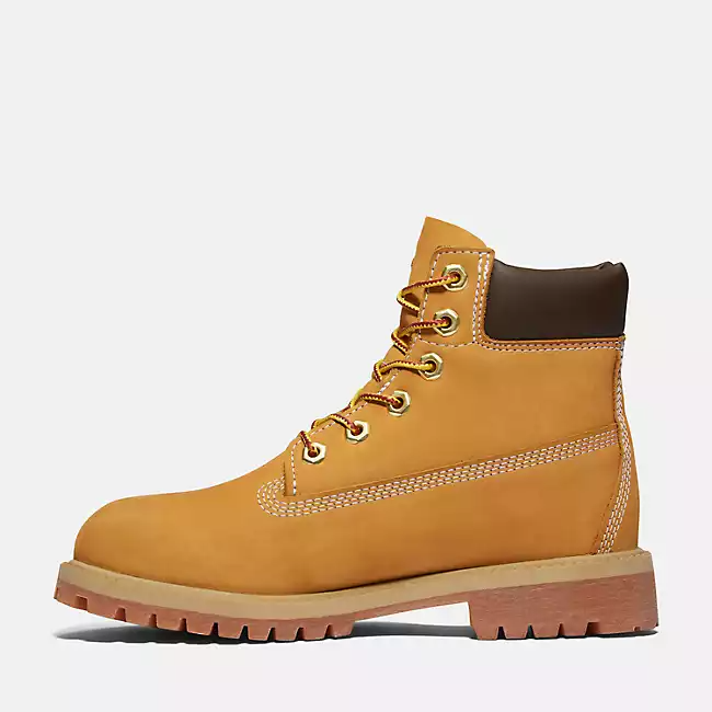 Timberland Kid's Junior Premium 6 Inch Waterproof Boot Shoes - Wheat Nubuck