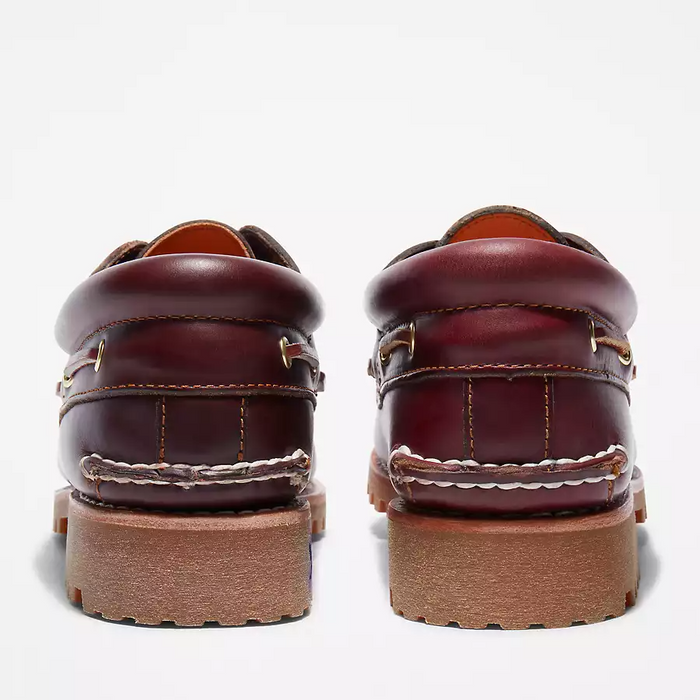 Timberland Men's 3-Eye Lug Handsewn Boat Shoes - Burgundy Full Grain