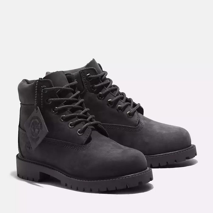 Timberland Kid's Premium 6-Inch Waterproof Boots Shoes - Dark Grey Nubuck