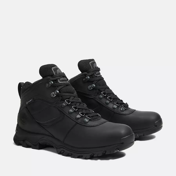 Timberland Men's Mt. Maddsen Waterproof Mid Hiking Boot Shoes - Black Full Grain