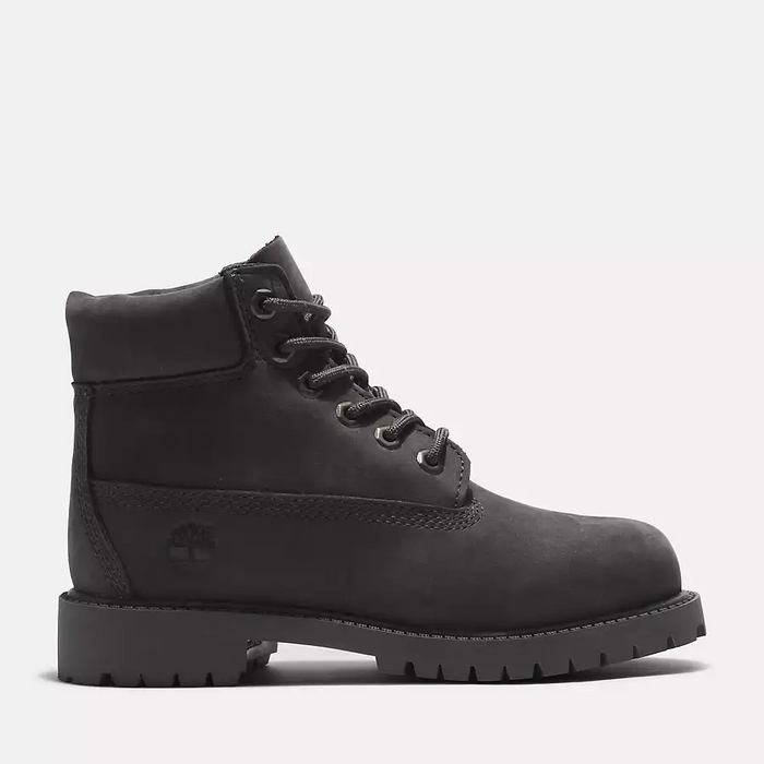 Timberland Kid's Junior Premium 6-Inch Waterproof Boots Shoes - Dark Grey Nubuck