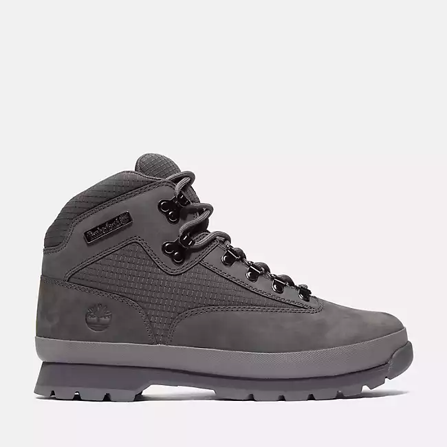 Timberland Men's Euro Hiker Hiking Boots Shoes - Dark Grey Nubuck