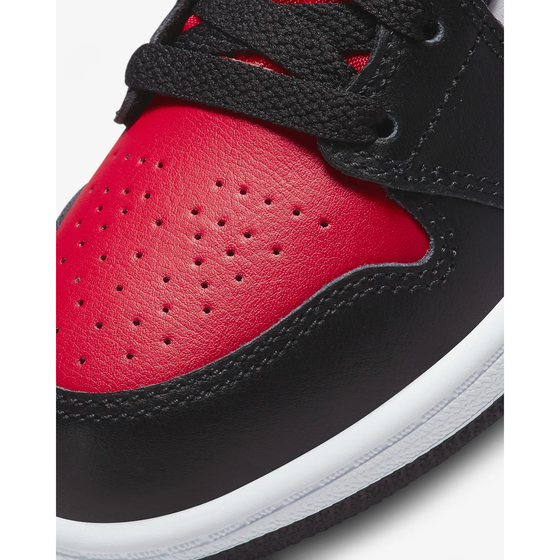 Nike Kid's Jordan 1 Mid PS Shoes - Black / White / Fire Red