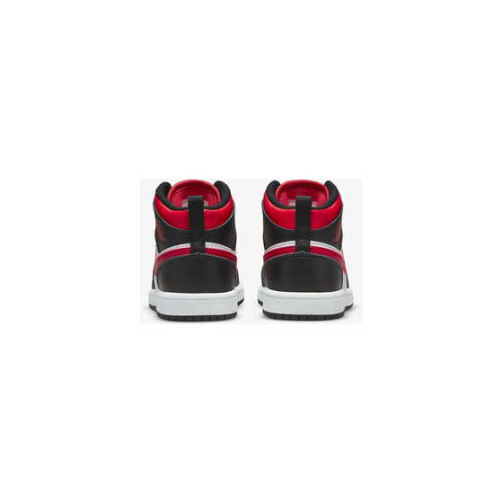 Nike Kid's Jordan 1 Mid PS Shoes - Black / White / Fire Red