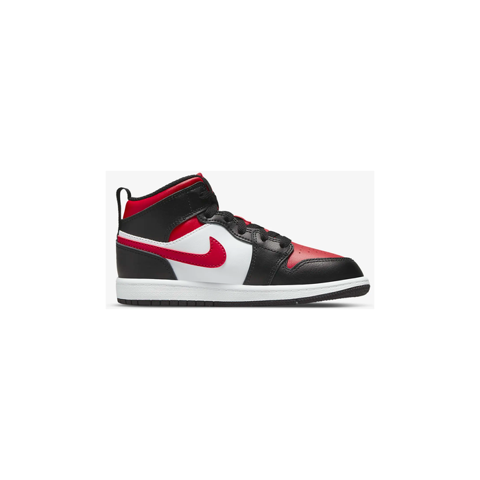 Nike Kid s Jordan 1 Mid PS Shoes Black White Fire Red Just For Sports