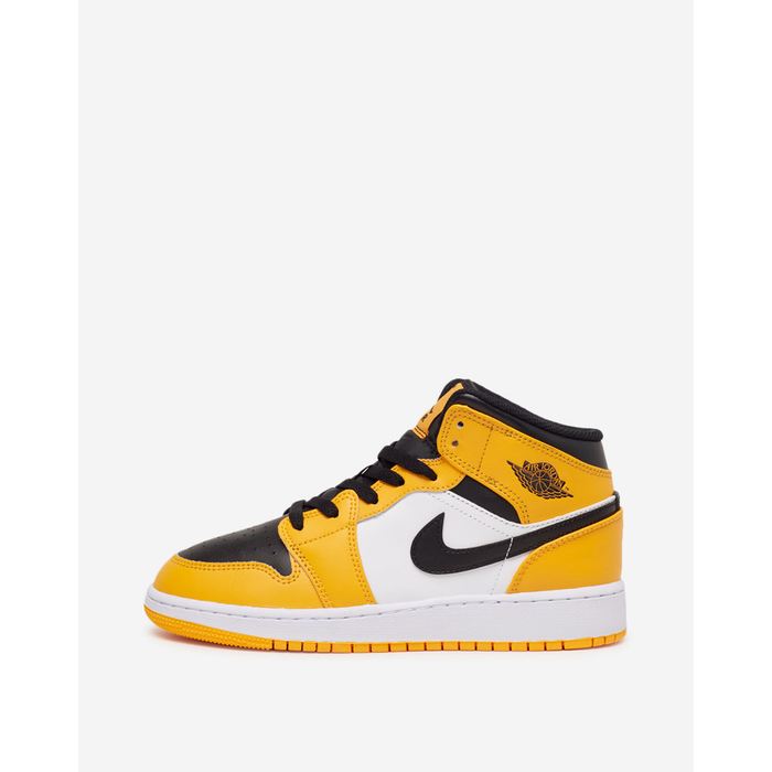 Kid's Air Jordan 1 Mid Shoes - Taxi Yellow / Black / White