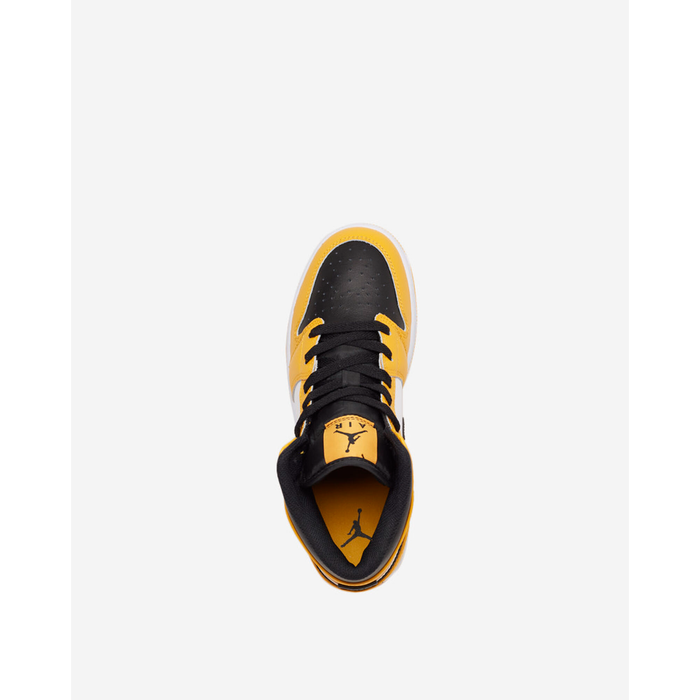 Kid's Air Jordan 1 Mid Shoes - Taxi Yellow / Black / White