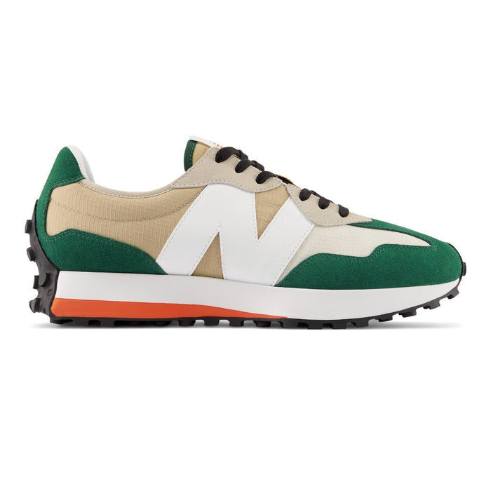 New Balance Men's 327 Shoes - Incense Beige / Nightwatch Green / White