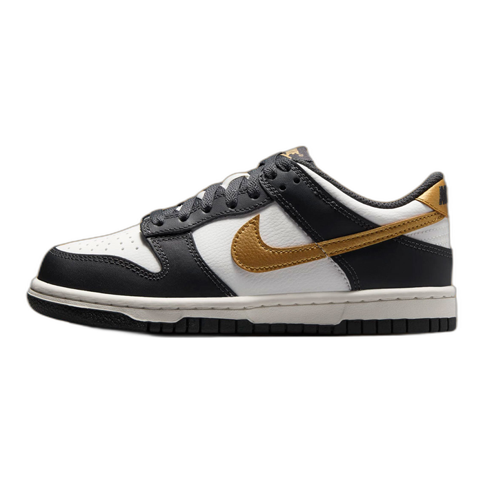 Nike Kids' Dunk Low Shoes - Summit White / Metallic Gold