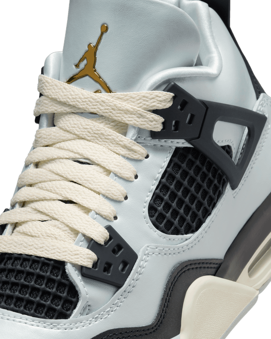 Nike Kids' Air Jordan 4 Retro Gs Shoes - Pure Platinum / Metallic Gold / Black / Sail