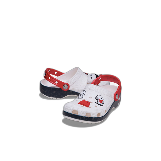 Crocs Kids' Classic Clog Peanuts Snoopy Shoes - White / Black - Just For Sports
