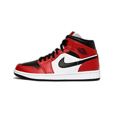 Nike Men's Air Jordan 1 Mid Chicago Black Toe Shoes - White / Black / Gym Red - Just For Sports