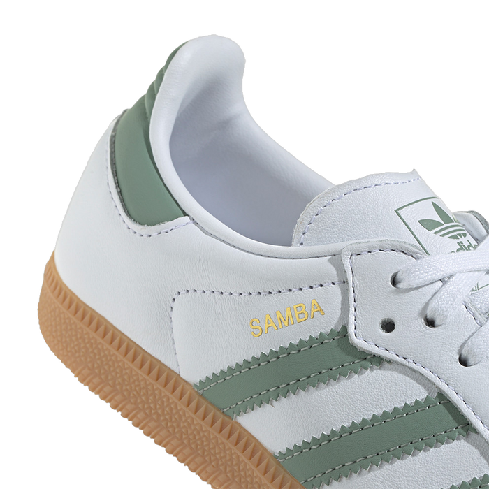 Adidas Kids' Samba Og Shoes - Cloud White / Silver / Green Just For Sports Adidas Kids' Samba Og Shoes - Cloud White / Silver / Green Just For Sports