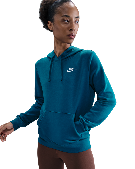 Nike Women's Nike Sportswear Club Fleece Hoodie - Green Abyss/White - Just For Sports