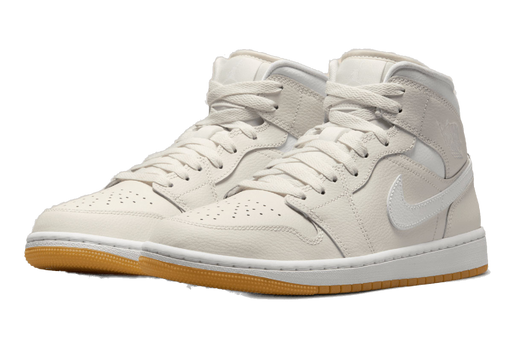 Nike Women's Air Jordan 1 Mid Shoes - Phantom / Gum Light Brown / White - Just For Sports